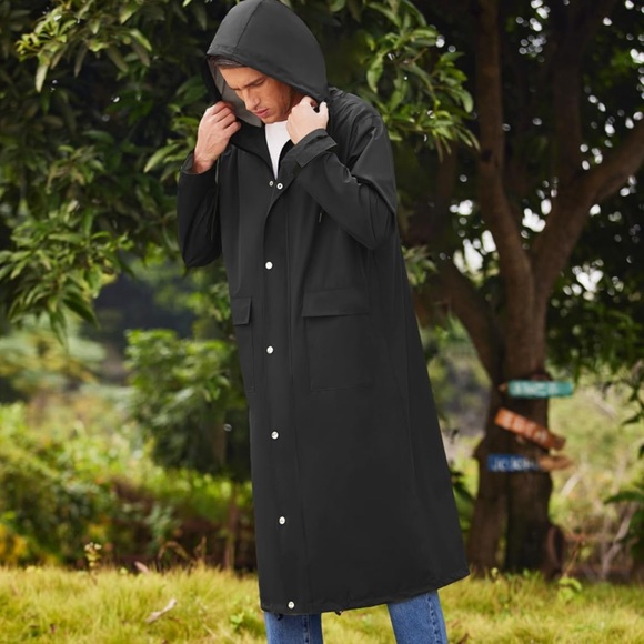 Raincoat black plus size XXL - XXXL unisex - Picture 4 of 15